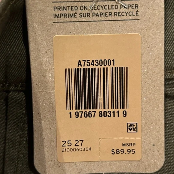Levi’s Utility Pants Olive Green Slim Ankle Mid Rise 25x27 NWT Workwear - Picture 6 of 10